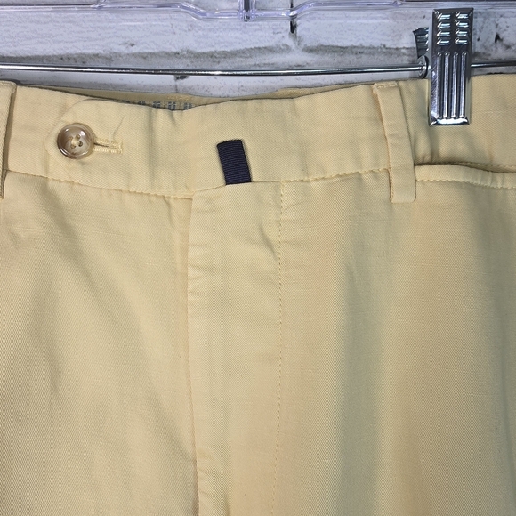 Incotex Mens Chino Pants Linen Blend Buttery Yellow Luxurious Feel Size 32 - Picture 6 of 10